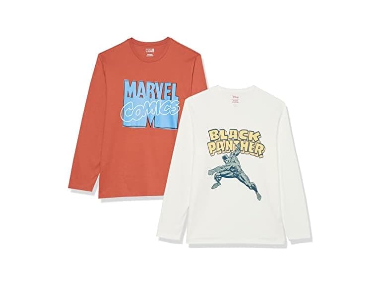 Amazon Essentials Mens LS Tee 2Pk Marvel T-Shirts - Image 1