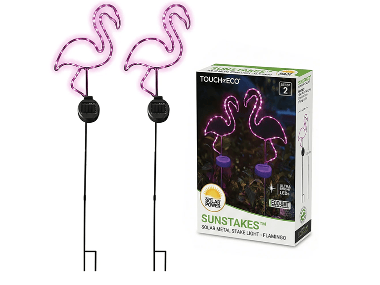 Touch Of ECO Solar Powered LED Garden Stake- Flamingo - Image 1