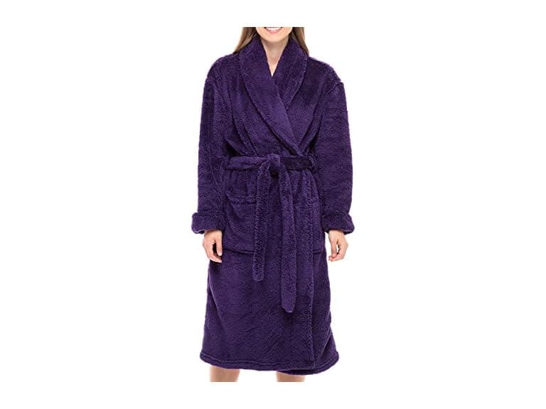 Alexander Del Rossa Women (M) Sherpa Pockets Robe - Image 1