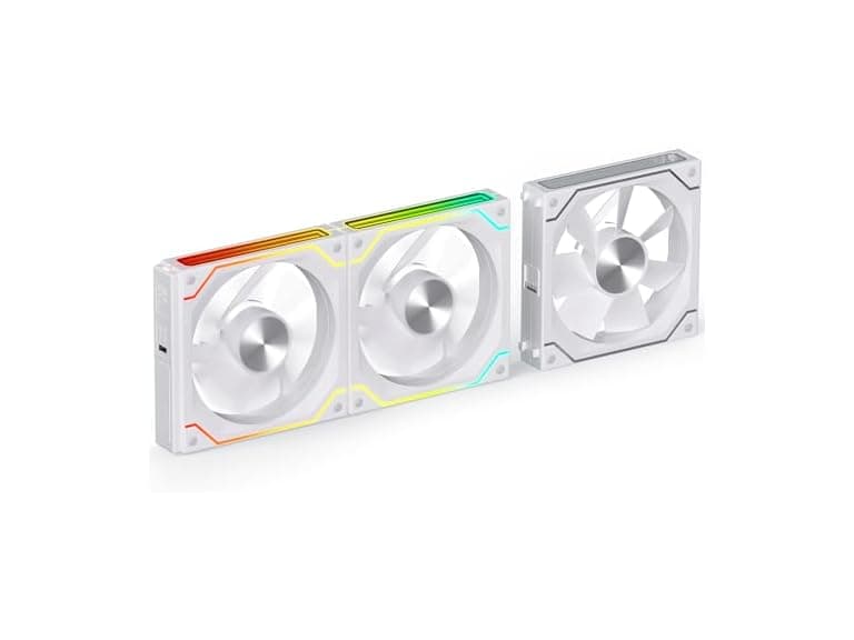 CF-122D 120mm PC Case Fan,, 3 Pack, White - Image 1