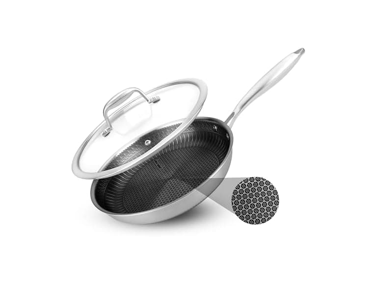 NutriChef 10" Stainless Steel Frying Pan  - Image 1