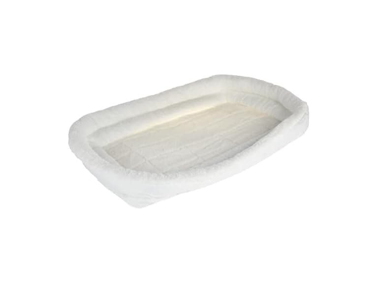 QuietTime Double Bolster Pet Bed - White - Image 1