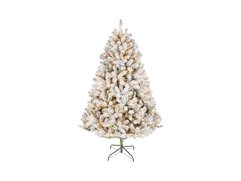 6 ft Pre-Lit Flocked Acacia Artificial Tree - Image 1