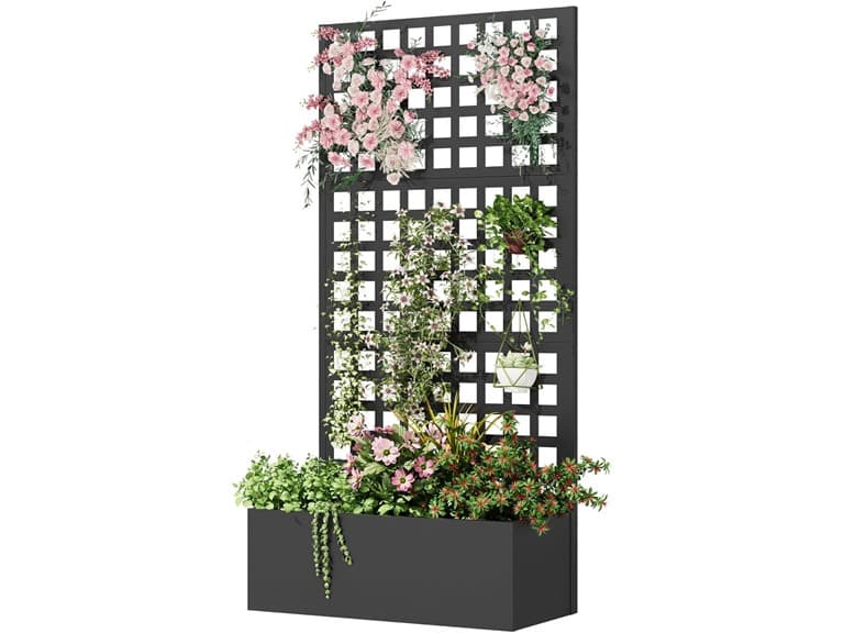 UPHYB Metal Planter Box with Trellis - Image 1