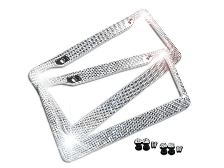 Zone Tech GA0057 Rhinestone License Plate Frames - Image 1