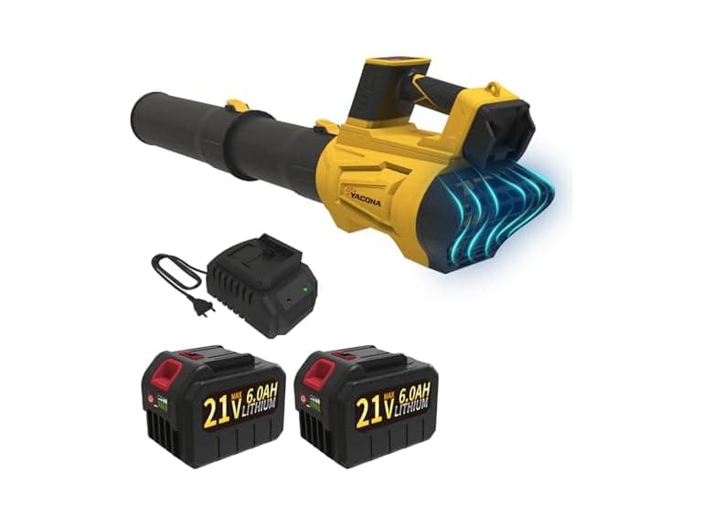 Yellow 21v Cordless Leaf Blower 