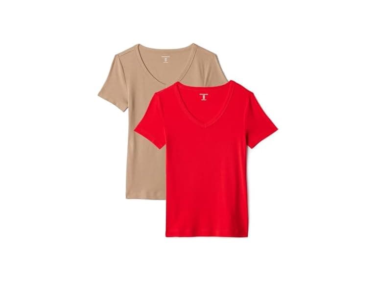 Amazon Essentials Women 2-Pack V-Neck T-Shirt - Image 1