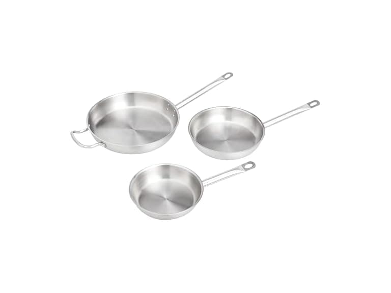 Amazon Basics 3pc SS Fry Pan Set - Image 1