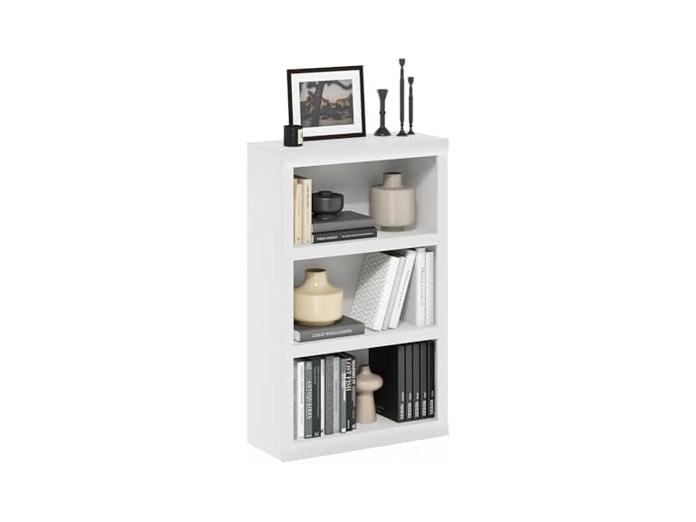 Furinno Rail 3-Tier Bookshelf White - Image 1