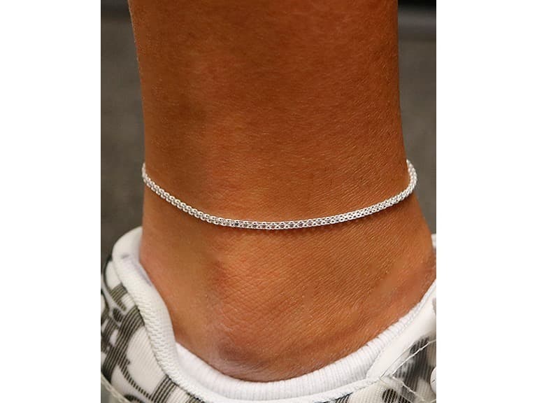 Yeidid Sterling Bismark Anklet 9 or 10" - Image 1
