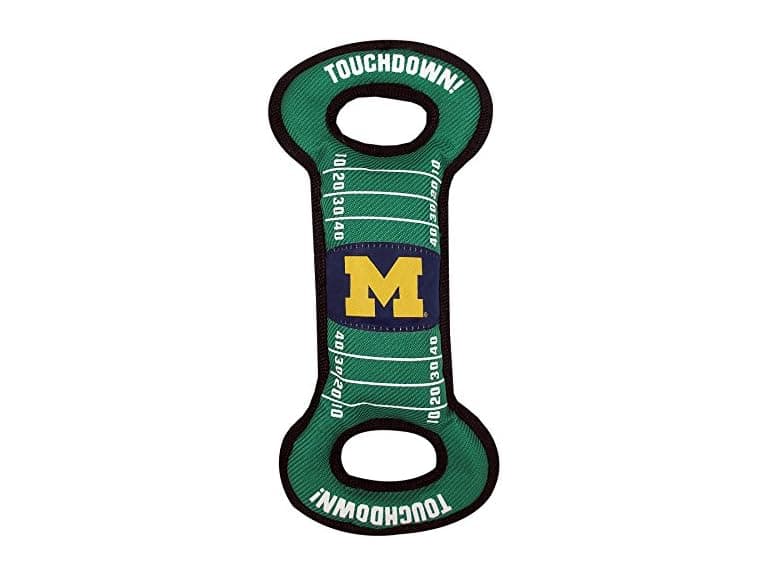 NCAA Football Field Dog Toy with Squeaker Michigan Wolverines - Image 1