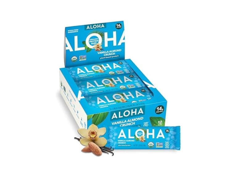 Aloha Organic Vanilla Almond Crunch Bar 12 Count - Image 1