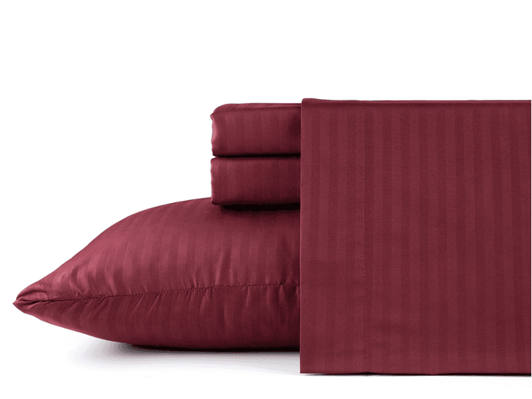 Bibb Home 1500 Series Damask Stripe 4 Piece Sheet Set - Image 1