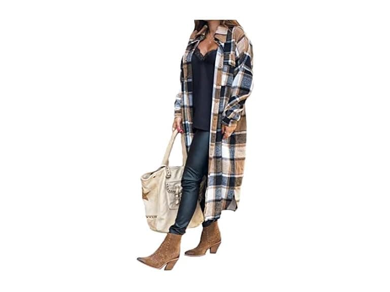 Geously Women (L) Long Sleeve Button Up Lapel Coat - Image 1