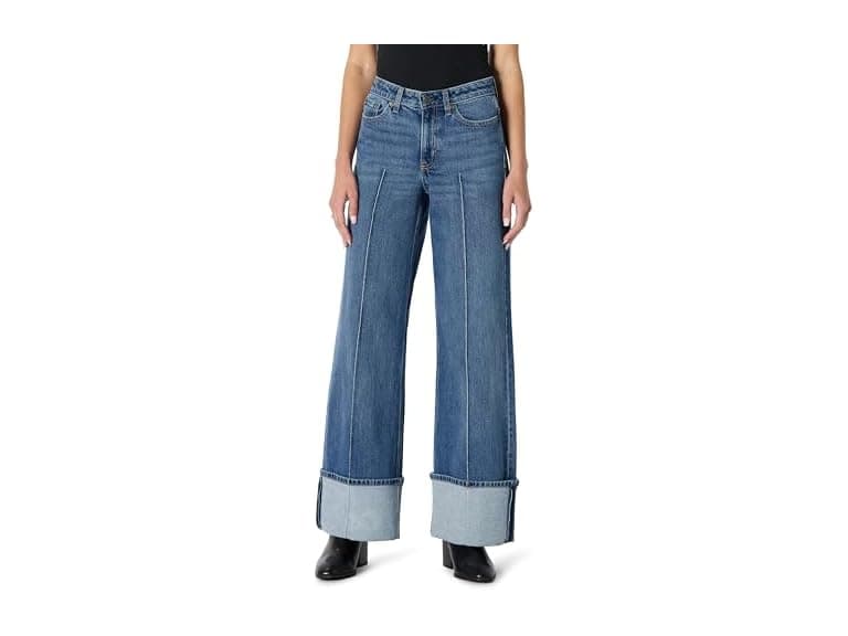 Amazon Essentials Women High-Rise Wide Leg Cuffed Jean - Image 1