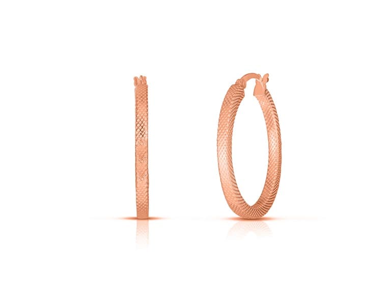 Yeidid Italian 30mm Textured Hoops - Image 1