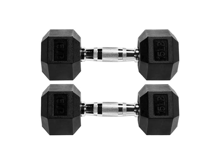 Signature Fitness Fitvids Dumbell, 15lb Pair - Image 1