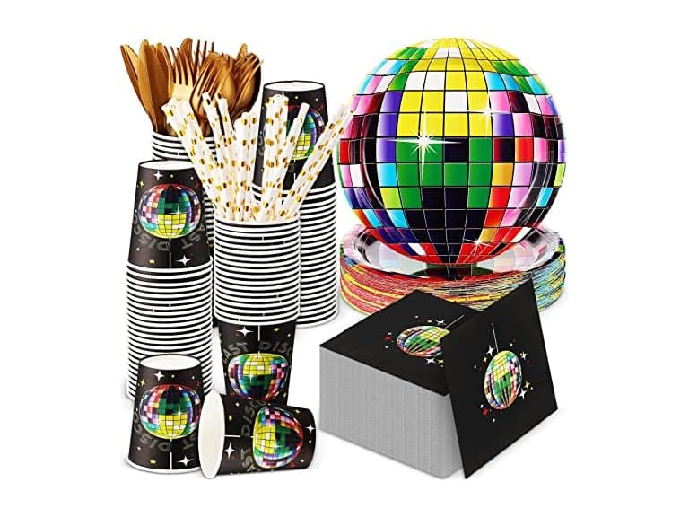 350 Pcs 70s Disco Party Supplies - Image 1