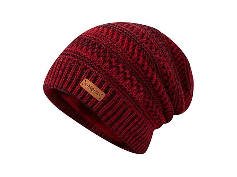 Omechy (OS) Beanie Thick Fluffy Lined Knit Cap - Image 1