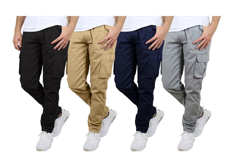 3Pk Asst Mens Flex Stretch Cargo Pants - Image 1
