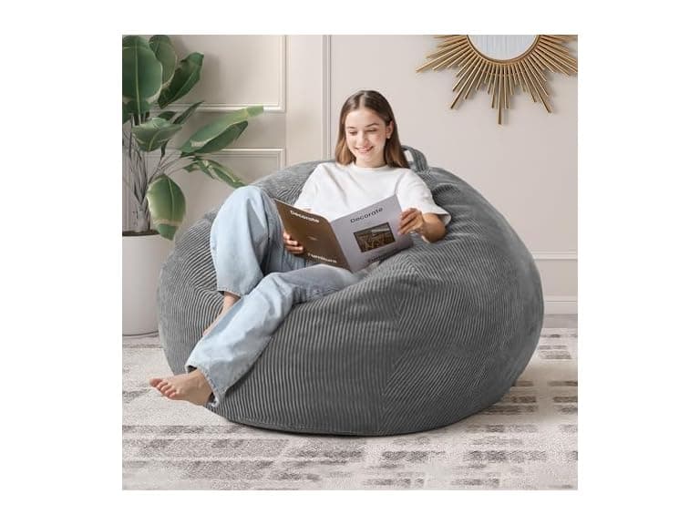 Cansunna 4FT Teardrop Bean Bag Chair Grey - Image 1