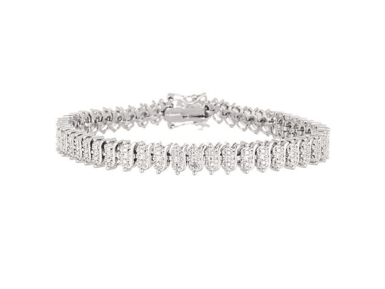 18K Simulated Diamond Tennis Bracelet - Image 1
