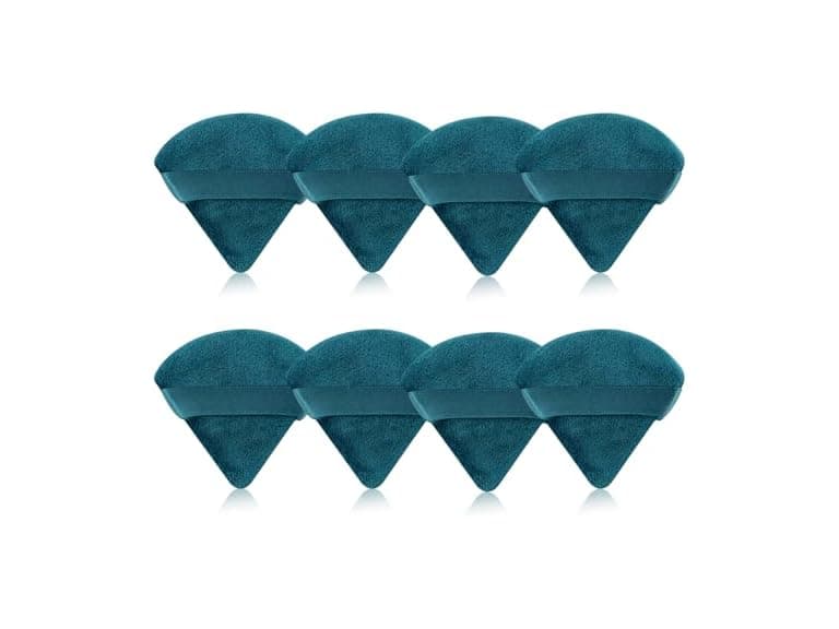 8 Pieces Triangle Powder Puff Peacock Blue - Image 1