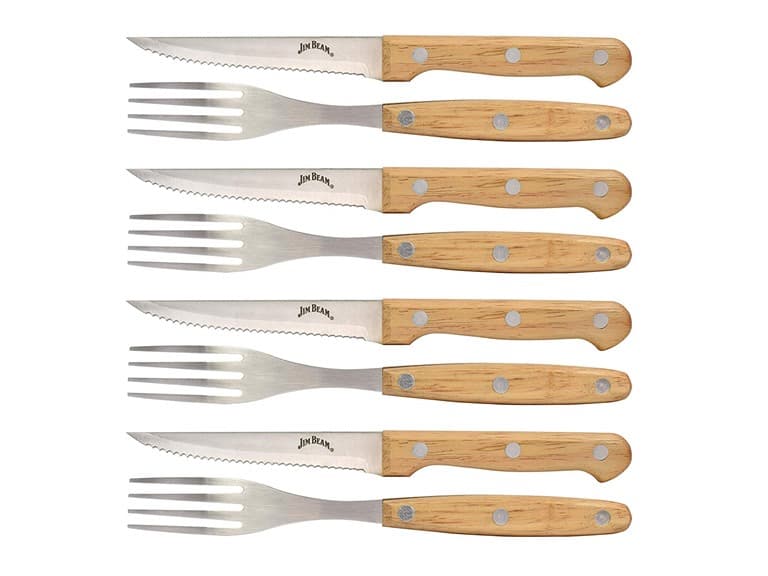 Jim Beam 8-Piece Steak Knife & Fork Set
