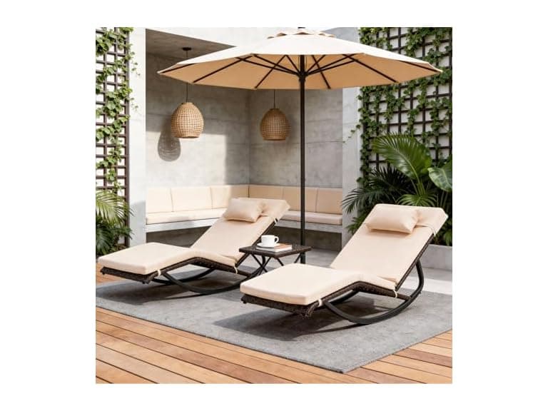 zzwhom Outdoor Lounge Chair Set of 3 - Image 1