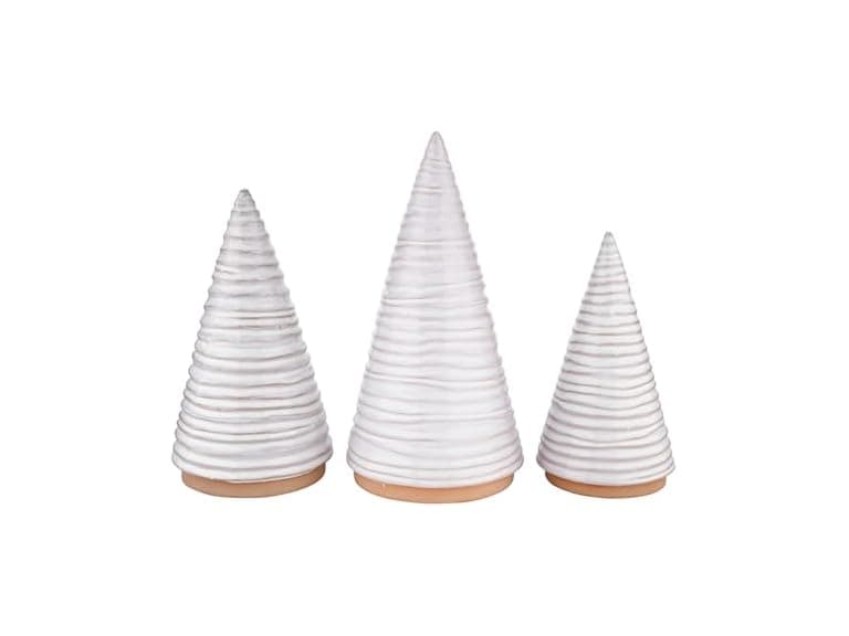 Ceramic Textured Tree Sculpture for Centerpiece or Mantle, Set of 3 - Image 1