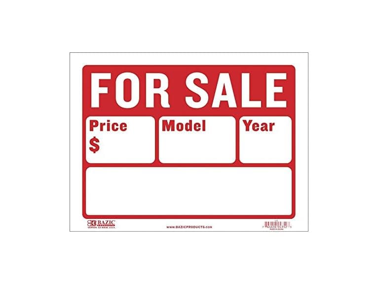 BAZIC 12" X 16" for Sale Sign (2-Line), Case of 24 (L-2-24) - Image 1