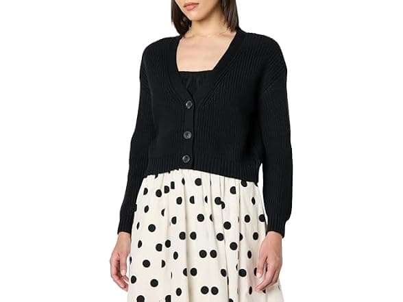 The Drop Women Sari Cropped Button-front Cardigan - Image 1