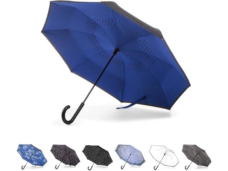 Totes Auto Reverse Close Windproof Stick Inbrella - Image 1
