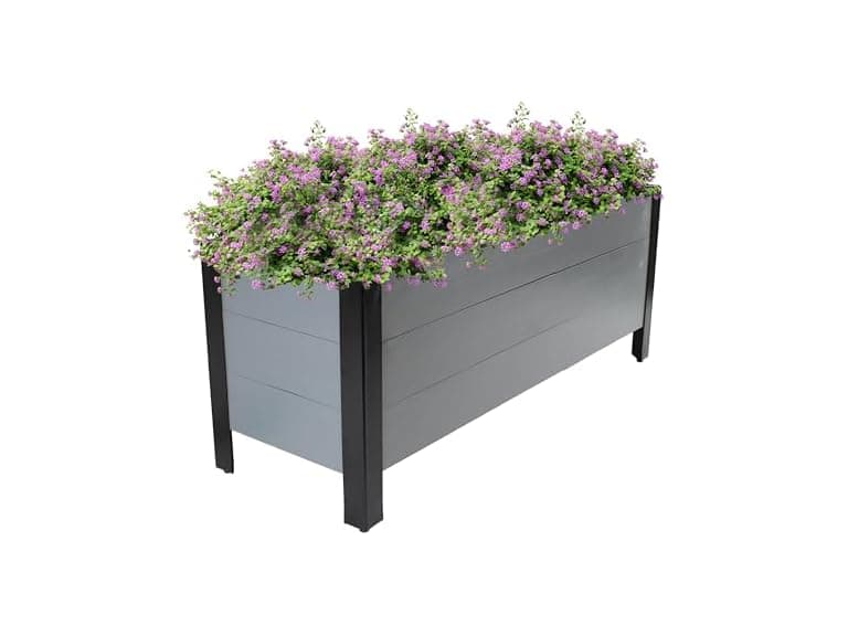 Sunnydaze Acacia Garden Bed -14.75" Grey - Image 1