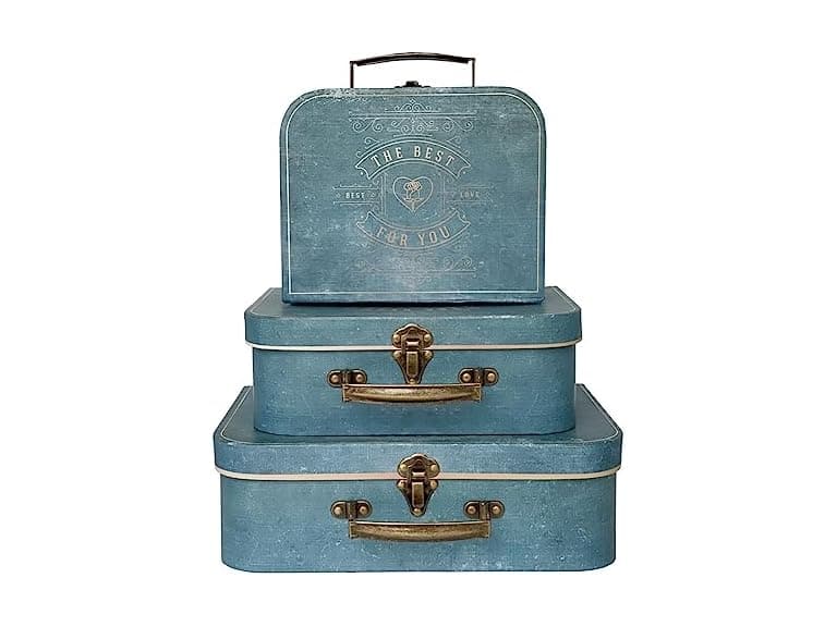 3 Pc Vintage Storage Suitcase Box Set - Image 1