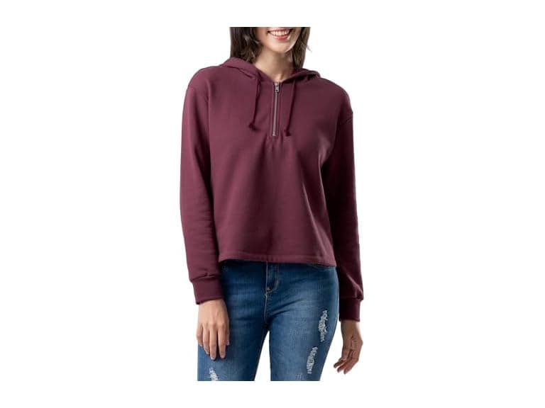 Lee Women Quarter Zip Fleece Hoodie - Image 1