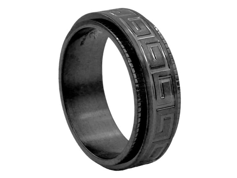 Greek Key Spinner Ring - Image 1