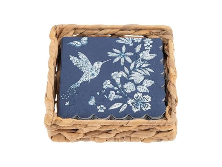 Karma, Woven Cocktail Napkin Holder Hummingbird - Image 1