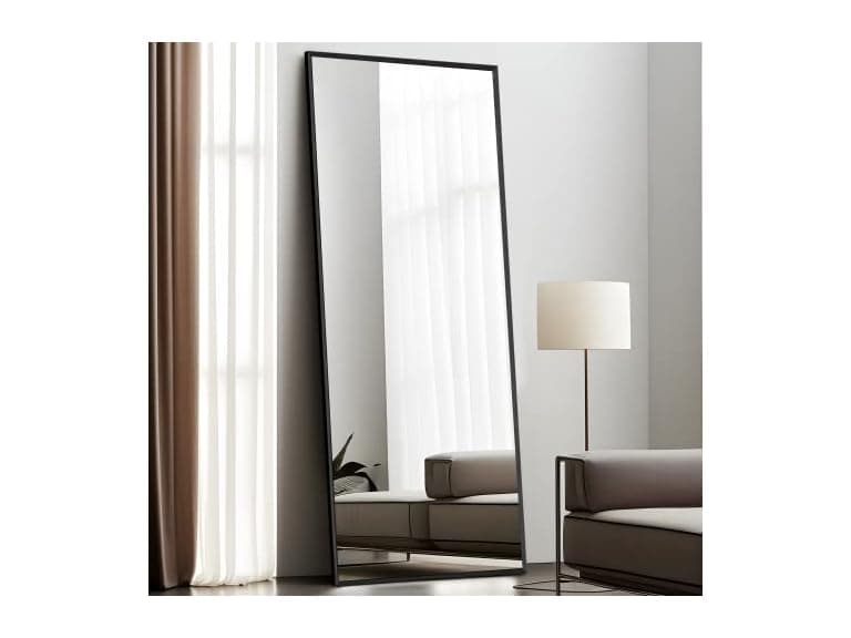 NeuType 47"x16" Black Full Length Mirror - Image 1