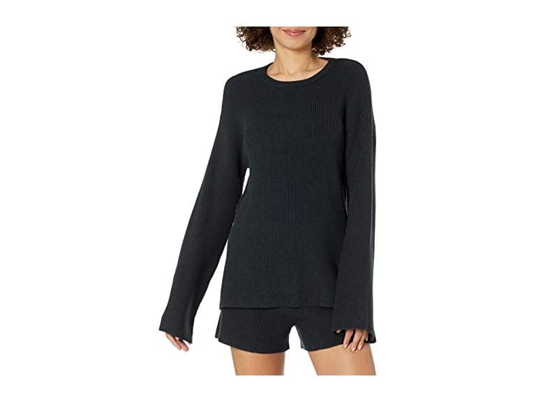 The Drop Women Alice Crew-neck Back-slit Sweater - Image 1