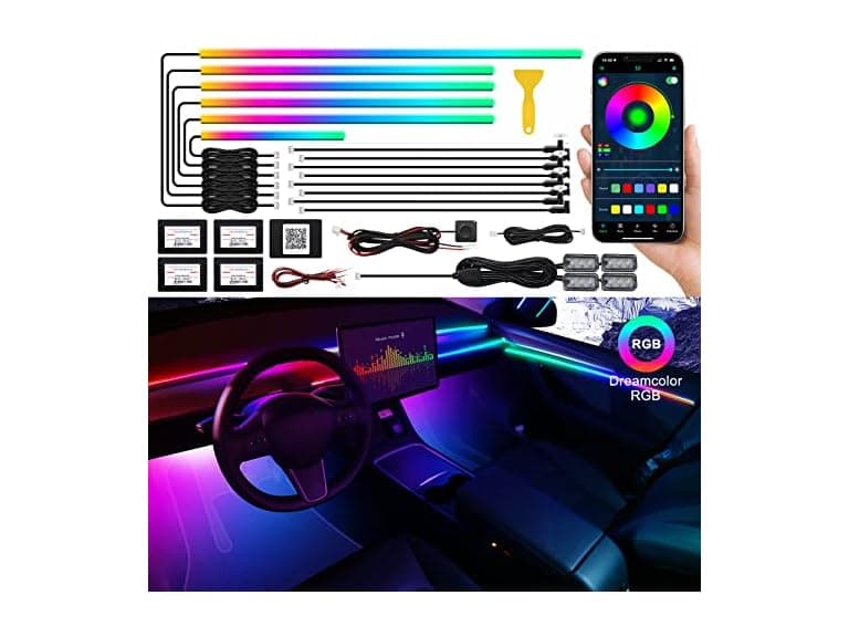 RGB Car Interior LED Strip Lights - Image 1