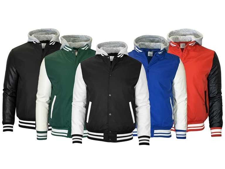 Mens Heavyweight Hooded Varsity Jacket (S-3XL) - Image 1