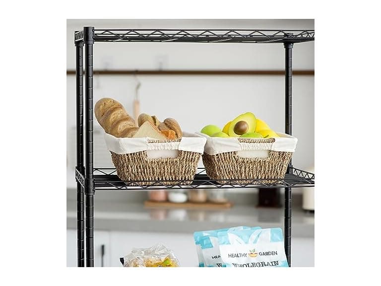 Sukkiri Homu Wicker Storage Basket with Handles, 2-Pack Natural  - Image 1