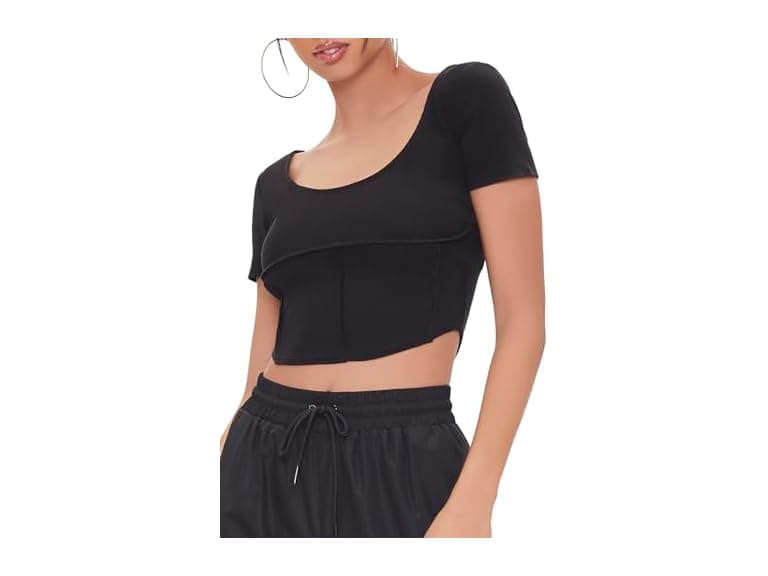 Forever 21 Ribbed Inverted-seam Crop Top - Image 1