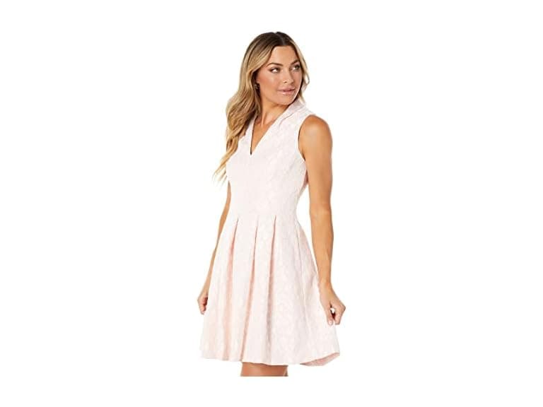Vince Camuto Women (12) Bonded Lace V-Neck - Image 1