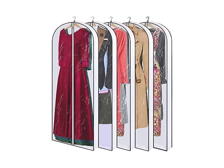 Clear Garment Bags for Hanging Clothes 5pk - Image 1