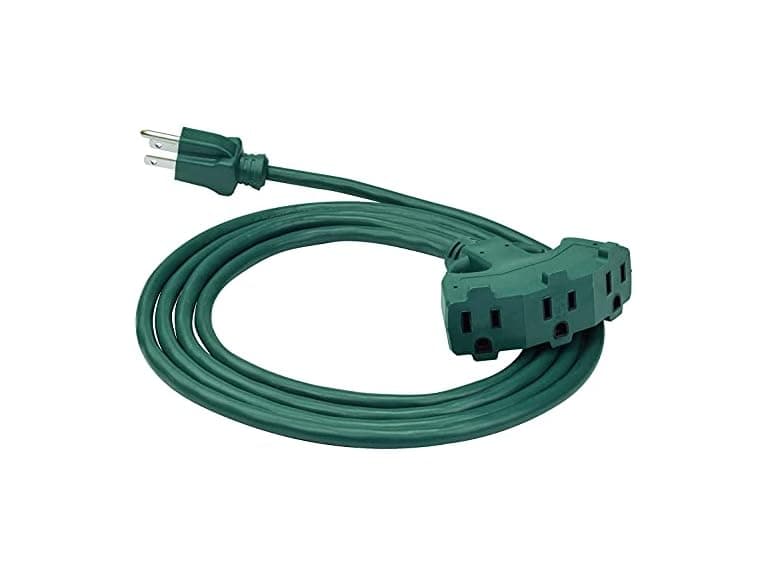 Clear Power 8ft 16/3 3 Outlet Outdoor Ext Cord - Image 1
