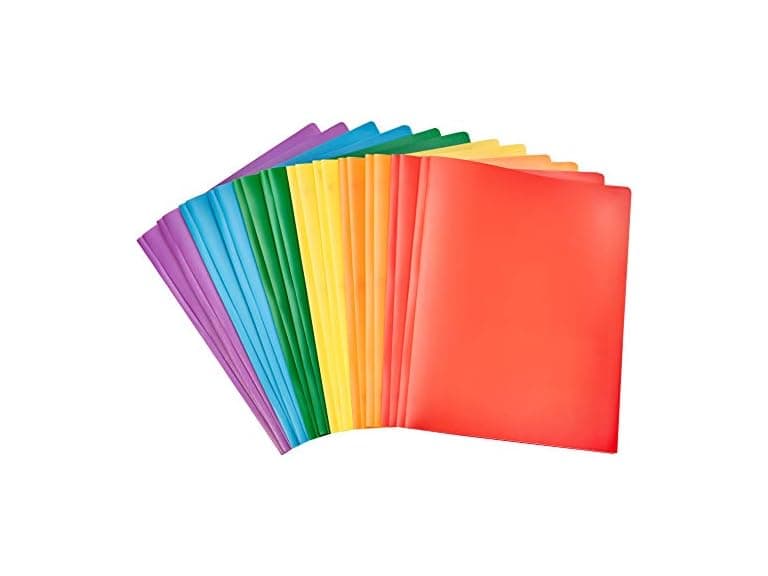 Amazon Basics Heavy Duty Plastic 2 Pocket Folder, 144Pk - Image 1