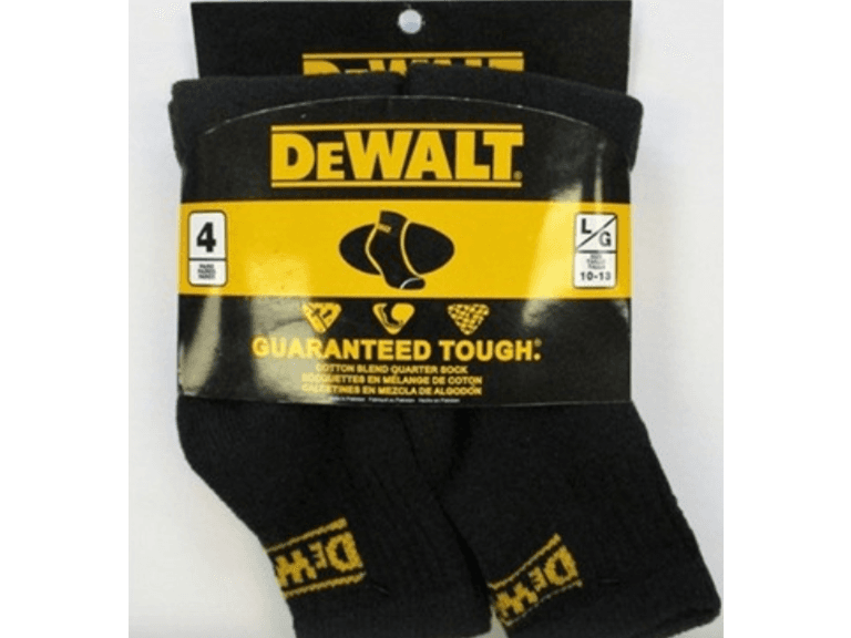 DeWALT Quarter Socks Black 4 Pairs - Image 1