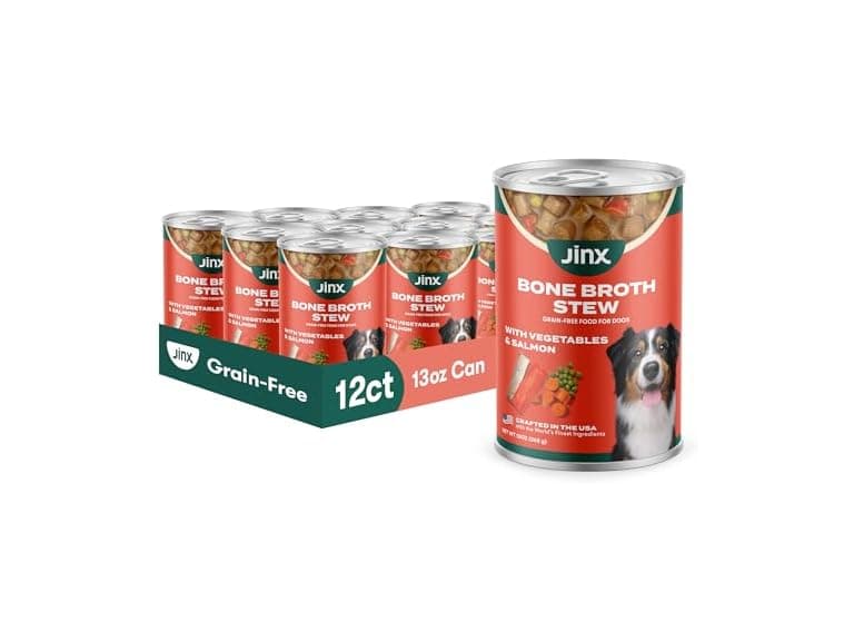12PK Jinx Bone Broth Stew for Dogs - Salmon & Veggie - Image 1